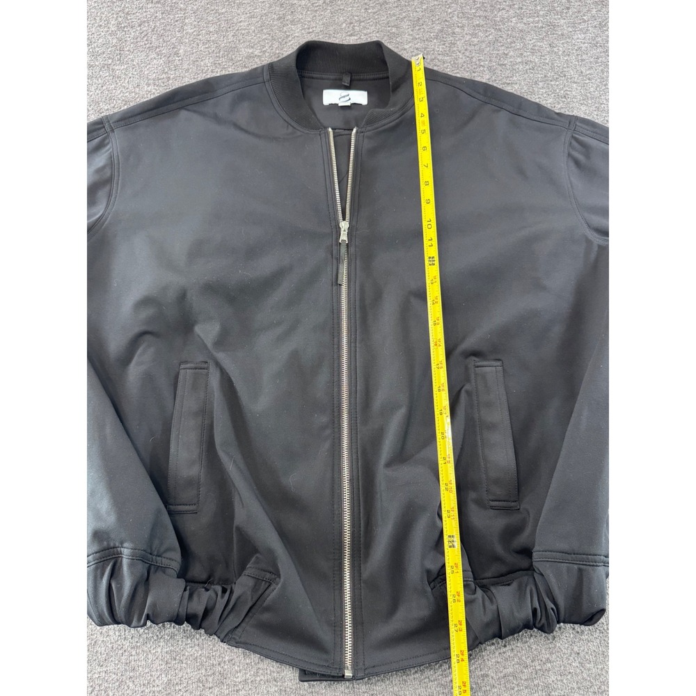 Lou & Grey Black Scuba Bomber Jacket Full Zip Pockets Mens Medium - Picture 5 of 8
